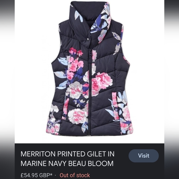 VGC Joules Merriton gilet RRP £55, fits UK size 8-10, quilted floral body warmer - Picture 2 of 16